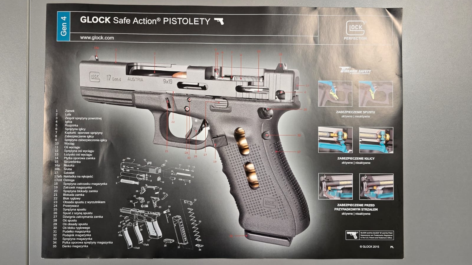 pistolet Glock 17, Glock 17 gen 4, broń palna SUFO, patrole interwencyjne, pistolet służbowy, broń ochroniarzy, austriacki pistolet Glock, wyposażenie patroli, SUFO broń, uzbrojona ochrona, interwencja z bronią, ochrona osób i mienia, formacja ochronna SUFO, broń do ochrony, szkolenie strzeleckie ochrona